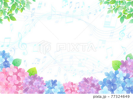 梅雨の紫陽花 背景フレーム バリエーション多数のイラスト素材