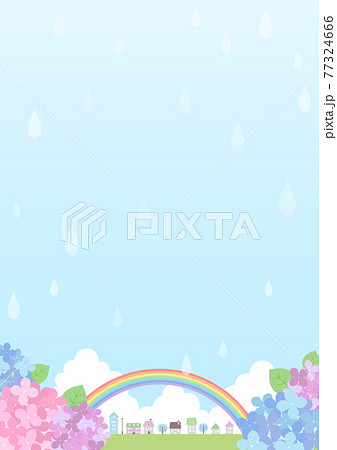 梅雨の紫陽花 背景フレーム バリエーション多数のイラスト素材