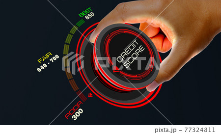 Credit Score Concept with knob button changing best to poor and reverse Credit Score Concept with knob button changing best to poor and reverse 77324811