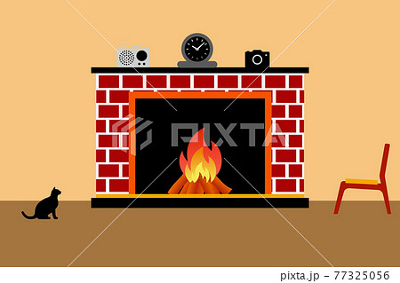 暖炉のイラスト素材