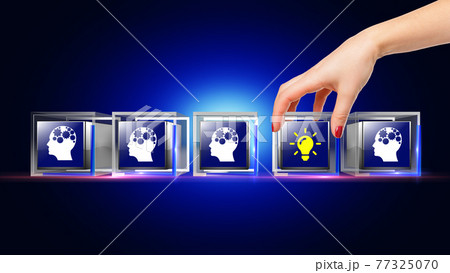 Idea Letter written on glass cube Idea Letter written on glass cube 77325070