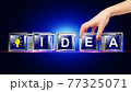 Idea Letter  written on glass cube 77325071