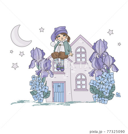 MOON DWARF Good Night Garden Magic Fairy Cartoon Clip Art Vector Illustration Set For Print MOON DWARF Good Night Garden Magic Fairy Cartoon Clip Art Vector Illustration Set For Print 77325090