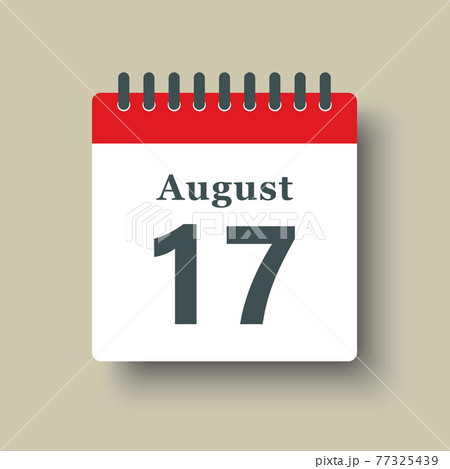 Icon day date 17 August, template calendar page Icon day date 17 August, template calendar page 77325439