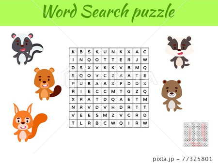 Game Template Word Search Puzzle Of Animals For のイラスト素材