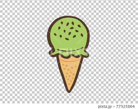 可愛的冰淇淋抹茶味(棕色)/手寫插畫素材 可愛的冰淇淋抹茶味(棕色)/手寫插畫素材 77325864