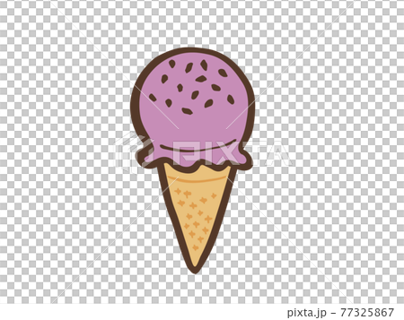 可愛冰淇淋漿果味（棕色）/手寫插畫素材 77325867