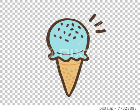 可愛的冰淇淋汽水味（棕色）/手寫插畫素材 77325885