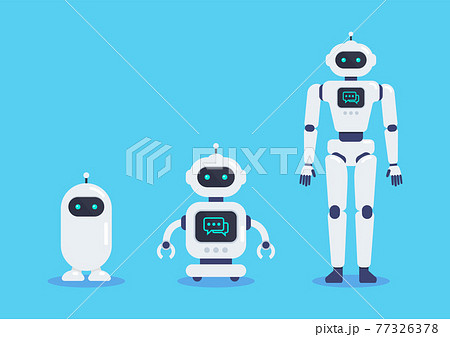 Android Robots Set Cyborg Technology and Futuristic Intelligence Machine 77326378
