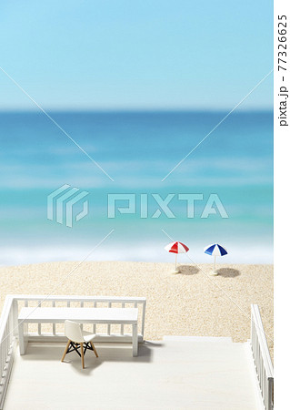 暑中見舞い 夏季休暇お知らせ 海 浜 テラス 暑中見舞い 夏季休暇お知らせ 海 浜 テラス 77326625