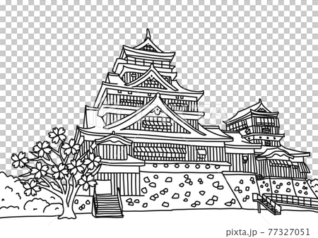 熊本城のイラスト素材