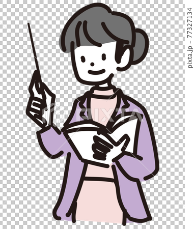 女性の先生のシンプルなイラストのイラスト素材