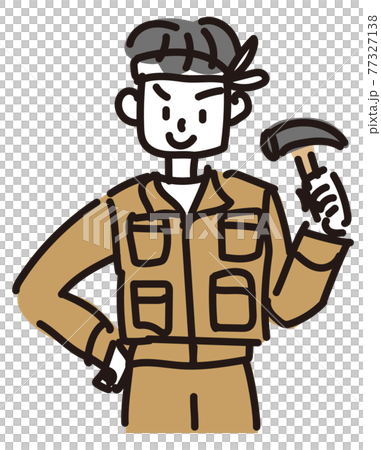 Simple illustration of a male carpenter Simple illustration of a male carpenter 77327138