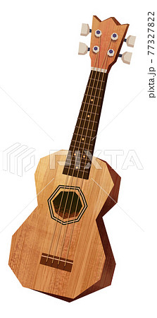 切り絵風のウクレレのイラスト素材