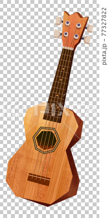切り絵風のウクレレのイラスト素材