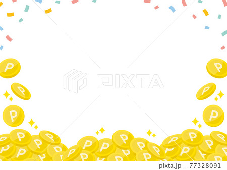 紙吹雪とポイントコイン背景 横 紙吹雪とポイントコイン背景 横 77328091