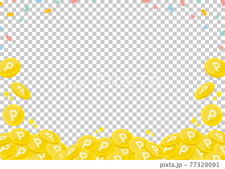 紙吹雪とポイントコイン背景 横 紙吹雪とポイントコイン背景 横 77328091