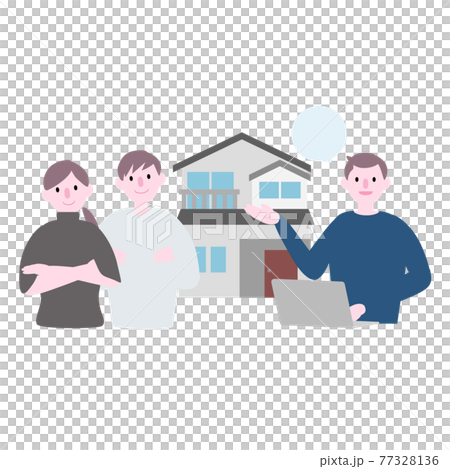 Illustration material for people who are worried about detached houses Illustration material for people who are worried about detached houses 77328136