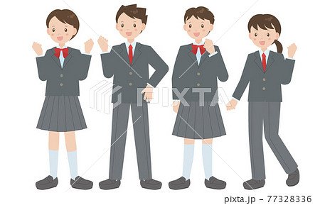 ジェンダーレス制服の男の子と女の子 ジェンダーレス制服の男の子と女の子 77328336