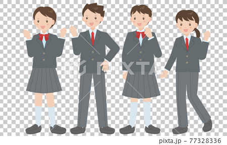 Boys And Girls In Genderless Uniforms Stock Illustration