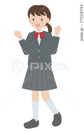 制服 ブレザー の女子学生b のイラスト素材