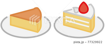 チーズケーキとイチゴケーキ チーズケーキとイチゴケーキ 77329922