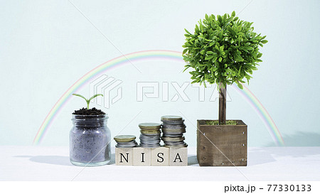 NISAまたは積み立てNISAでお金が増えていく様子 NISAまたは積み立てNISAでお金が増えていく様子 77330133