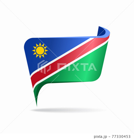 Namibian flag map pointer layout. Vector illustration. 77330453