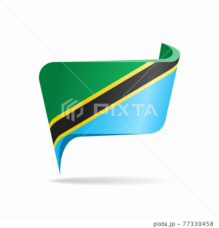Tanzanian flag map pointer layout. Vector illustration. 77330458