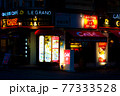 繁華街の照明がおしゃれな喫茶店 77333528