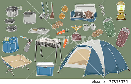 キャンプ用品セットカラー白線 77333576