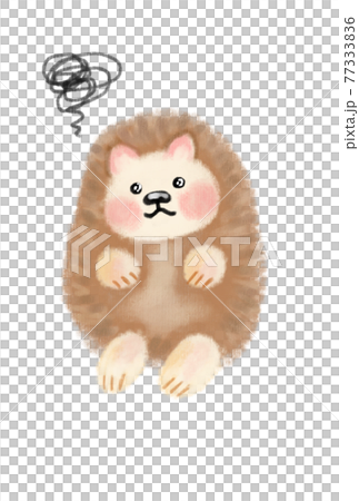 可愛いハリネズミの手描きイラスト のイラスト素材