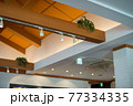 飲食店の天井の照明と梁 77334335