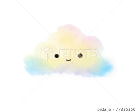 パステルカラーのメルヘンな雲のイラスト素材