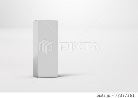 New design of glossy white box package isolated. template for your design or artwork. 3d rendering. 77337261