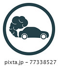 Car icon with exhaust gases. Exhaust fumes. Environmental pollution. Smog 77338527