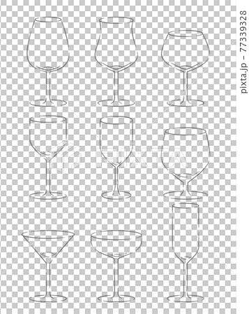 Wine glass illustration set - Stock Illustration [77339328] - PIXTA