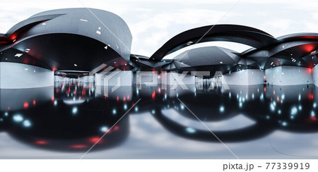 360 degree full spherical panorama view of futuristic sci-fi design building interior with sky 3d render illustratrion hdri hdr vr style 360 degree full spherical panorama view of futuristic sci-fi design building interior with sky 3d render illustratrion hdri hdr vr style 77339919