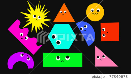 Geometric Figures with face Geometric Figures with face 77340678