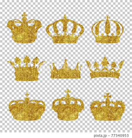 王冠 クラウン 賞 表彰 賞状 金ピカ ゴールド 受賞 透過 オリジナル 第1位 かっこいい 名誉のイラスト素材