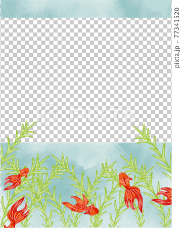 水彩手寫金魚夏季設計素材 77341520