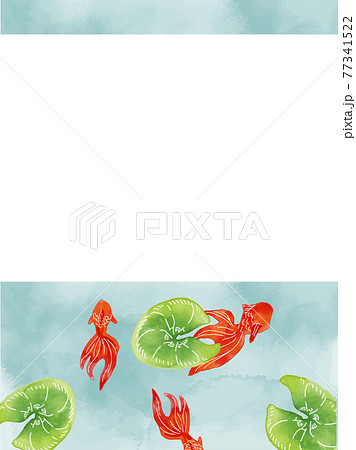水彩手書き金魚の夏のデザイン素材 77341522