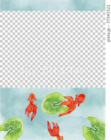 水彩手書き金魚の夏のデザイン素材 77341522