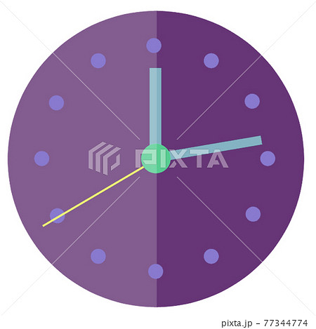 アナログ時計イラスト 紫 のイラスト素材
