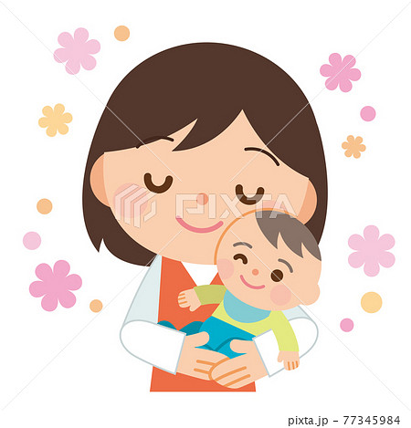 幸せ ママと赤ちゃんのイラスト素材