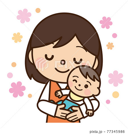 幸せ ママと赤ちゃんのイラスト素材