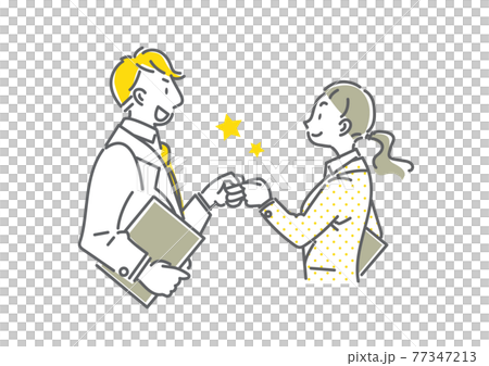 頼れる相棒 ビジネスシーン シンプルでお洒落な線画イラストのイラスト素材