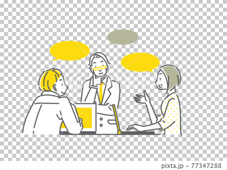 商務團隊討論 簡約時尚的線描插畫素材 商務團隊討論 簡約時尚的線描插畫素材 77347288