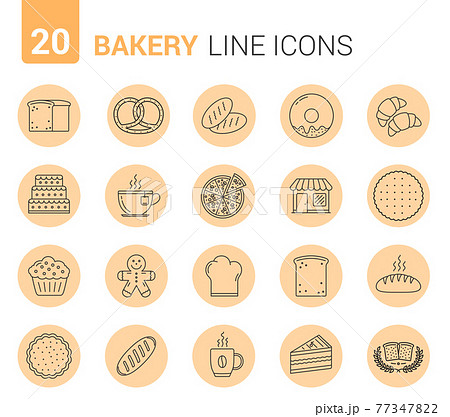 Bakery Line Icons 77347822