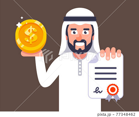 Arab businessman offers to conclude a contract. job invitation to dubai. 77348462